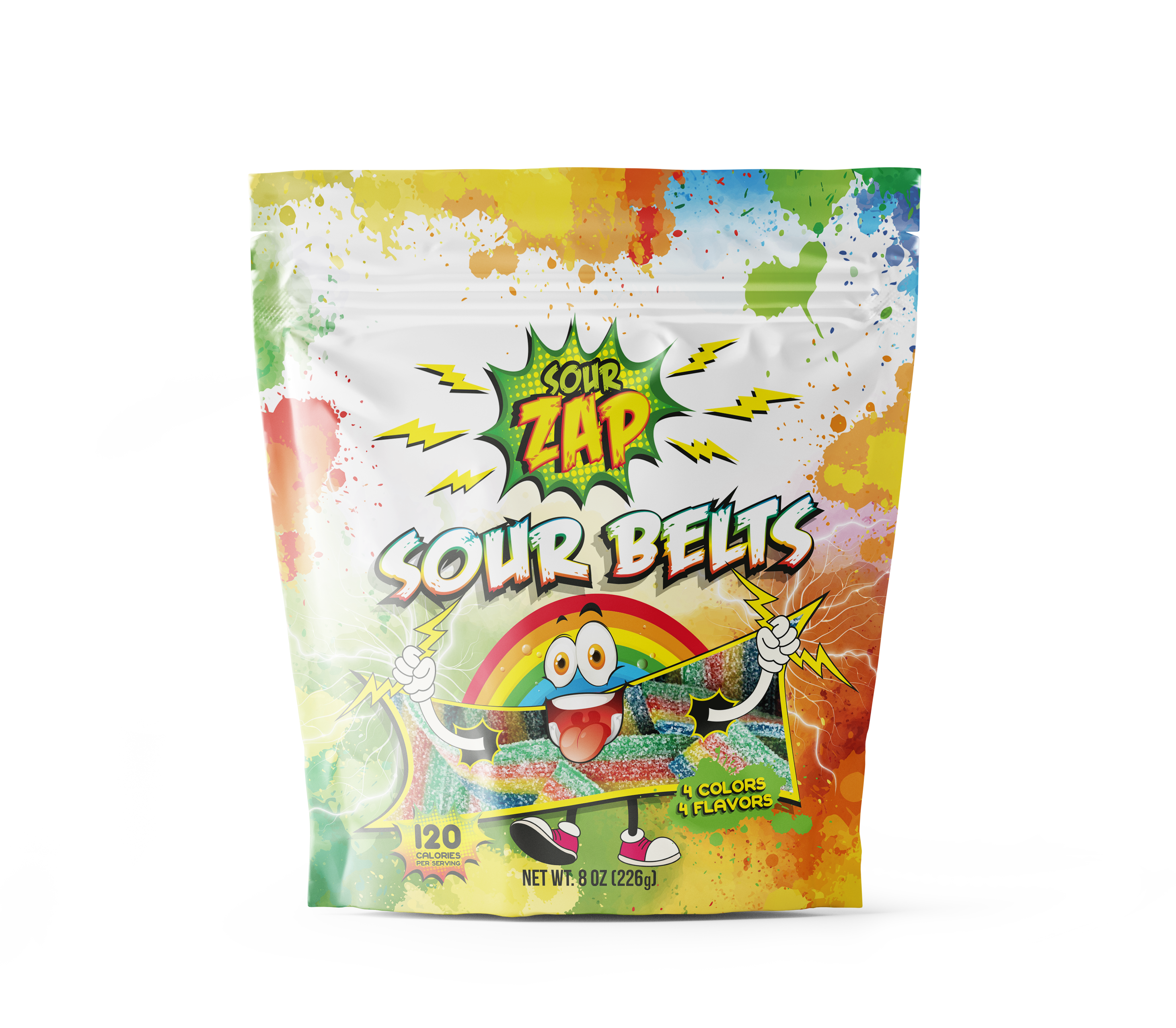 SourZap Sour Belts | 8-Ounce Bag | Gummy Candy | Pink Lemonade Flavor