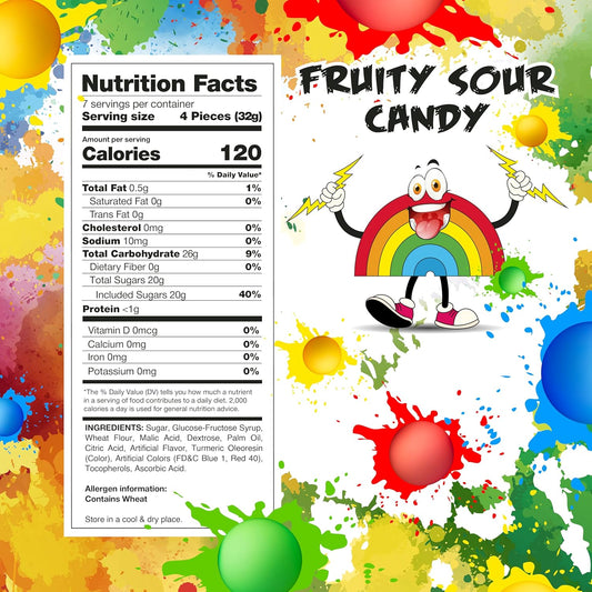 SourZap Sour Belts | 16-Ounce Pack | Rainbow Gummy Candy | Assorted Fruit Flavors