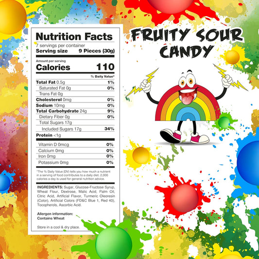 SourZap Sour Belts | 16-Ounce Pack | Rainbow Bite-Size Gummy Candy | Assorted Fruit Flavors