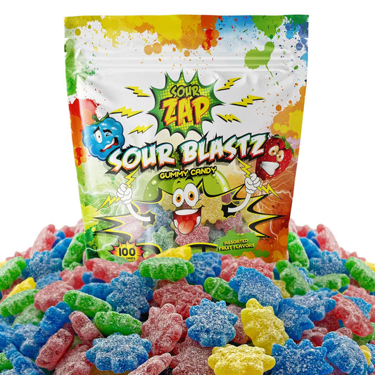 SourZap Sour Blastz | 8-Ounce Bag | Gummy Candy| Assorted Fruit Flavors