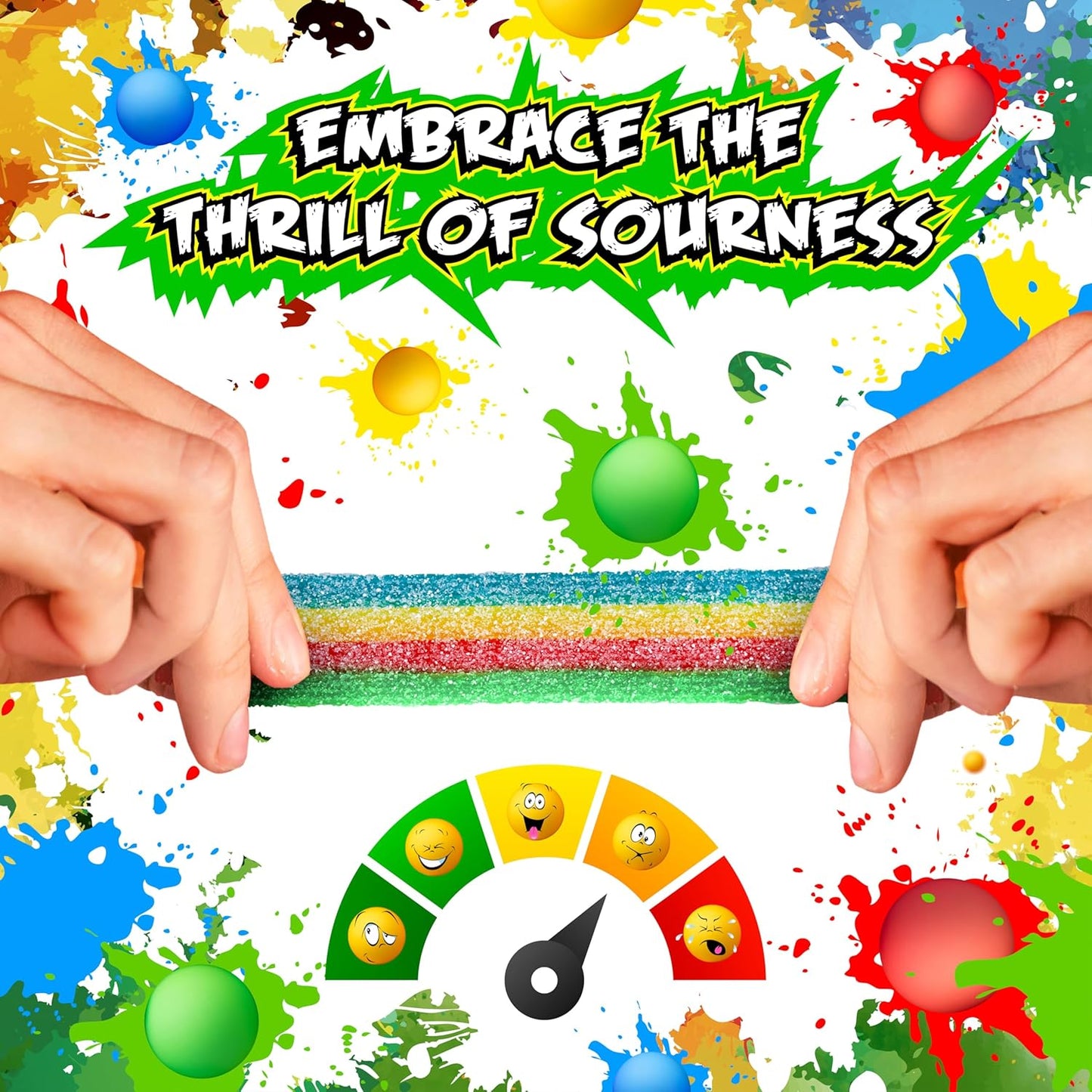 SourZap Sour Belts | 16-Ounce Pack | Rainbow Gummy Candy | Assorted Fruit Flavors