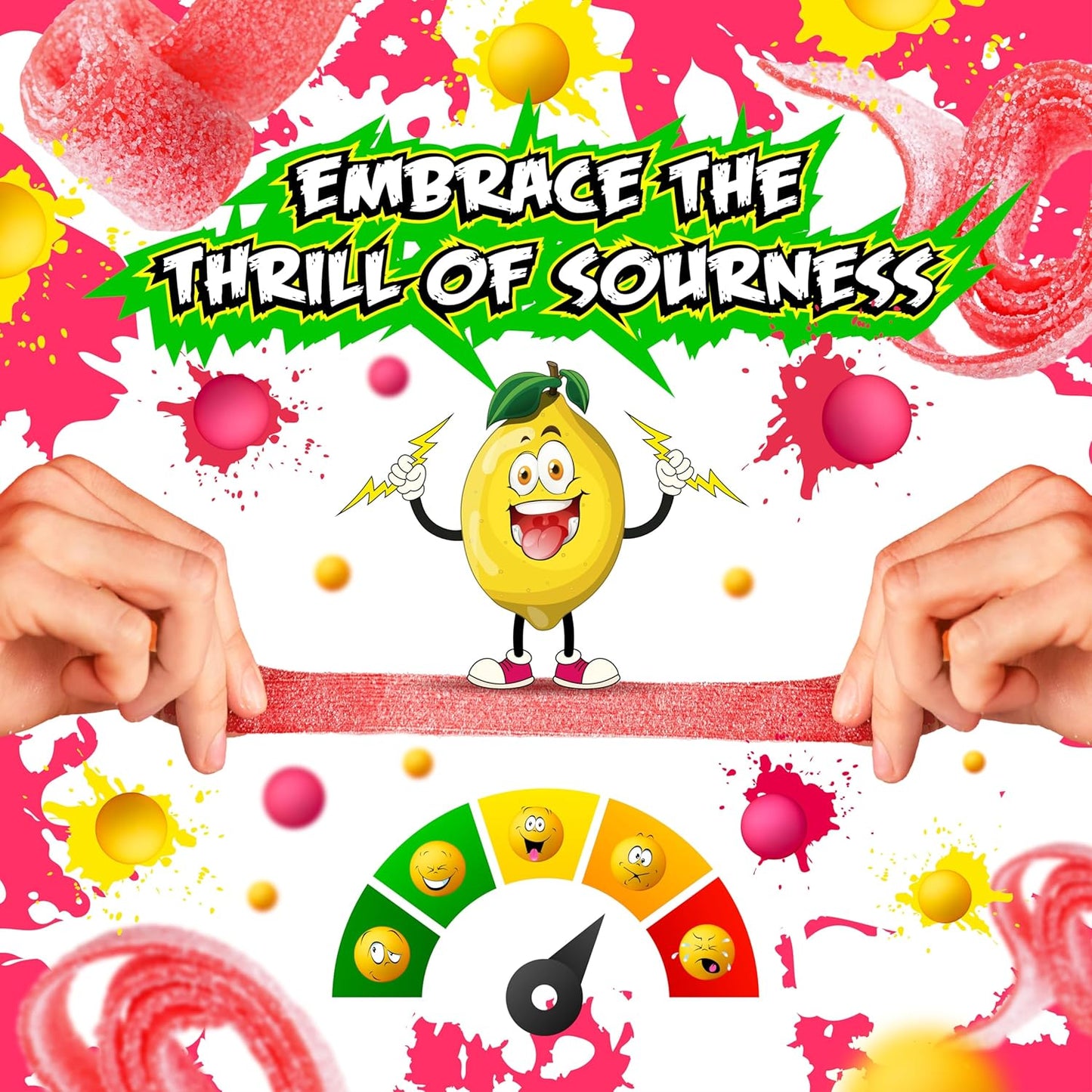 SourZap Sour Belts | 16-Ounce Pack | Gummy Candy | Pink Lemonade Flavor