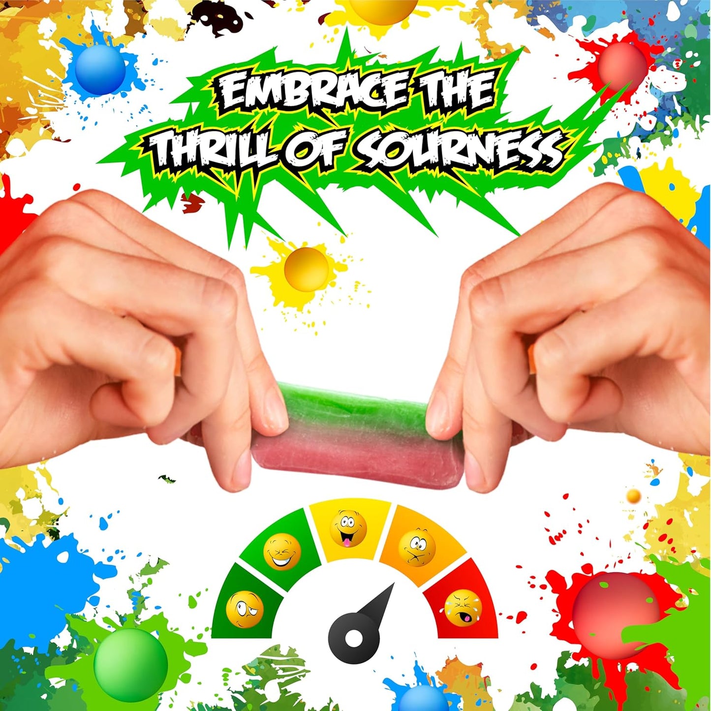 Sour Taffy Candy | 27 Snack Size Bars | Sour Candy Individually Wrapped | Green Apple, Watermelon, Blue Raspberry & Strawberry | Fruit Chews for Goodie Bags & Party Favors