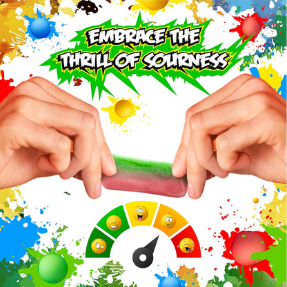 Sour Taffy Candy | 27 Snack Size Bars | Sour Candy Individually Wrapped | Green Apple, Watermelon, Blue Raspberry & Strawberry | Fruit Chews for Goodie Bags & Party Favors