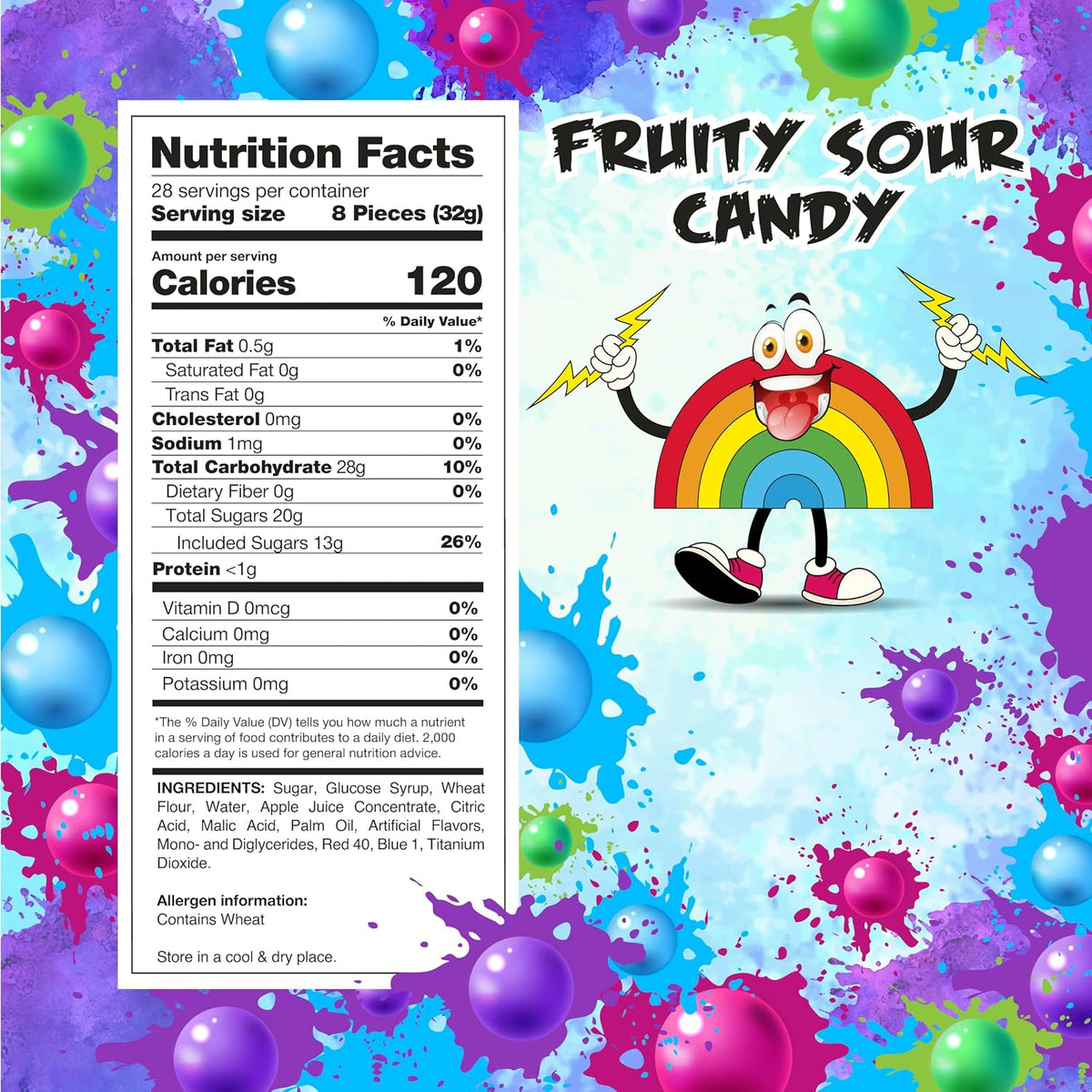 Sour Belts, Bite-Size Gummy Candy, Berry Flavors, 2 Lb Bag