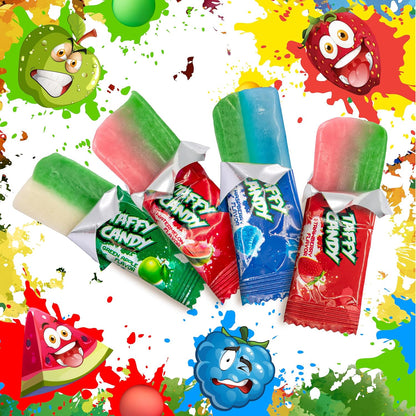 Sour Taffy Candy | 27 Snack Size Bars | Sour Candy Individually Wrapped | Green Apple, Watermelon, Blue Raspberry & Strawberry | Fruit Chews for Goodie Bags & Party Favors