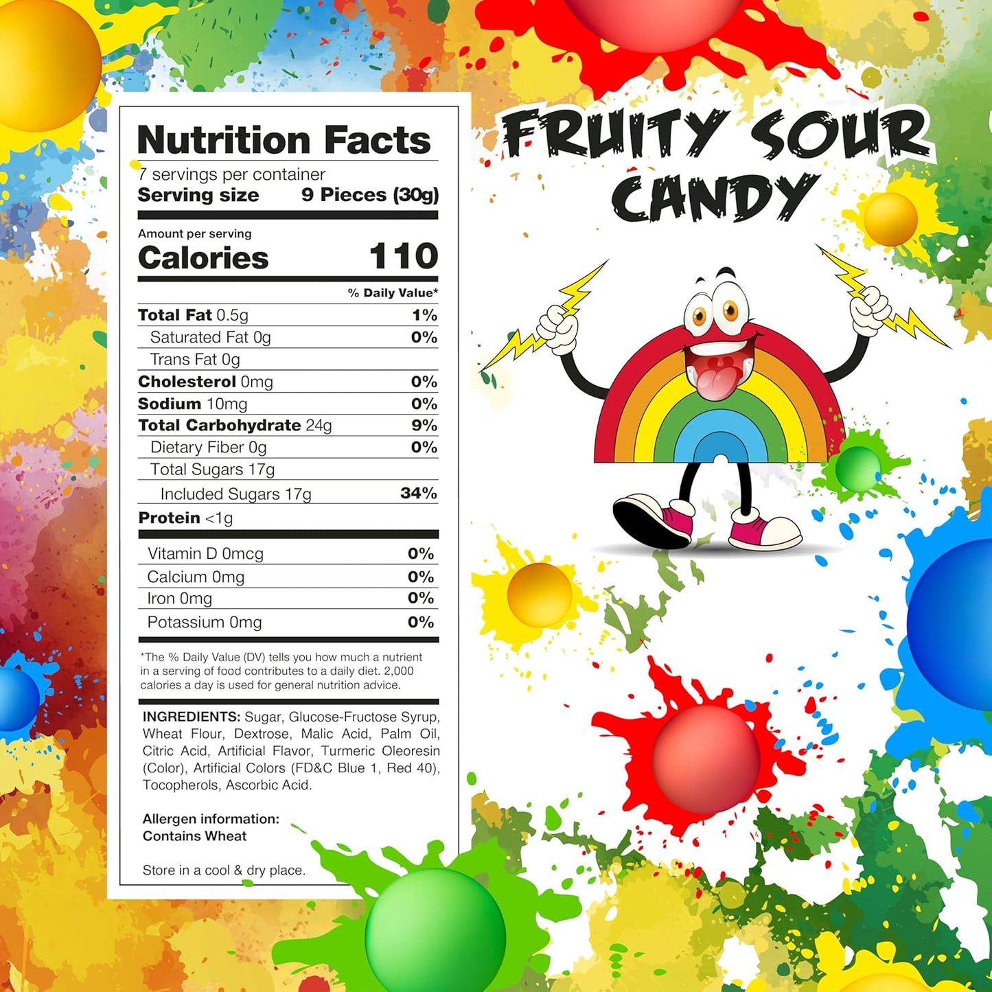 SourZap Sour Belts | 8-Ounce Bag | Bite-Size Gummy Candy | Assorted Fruit Flavors