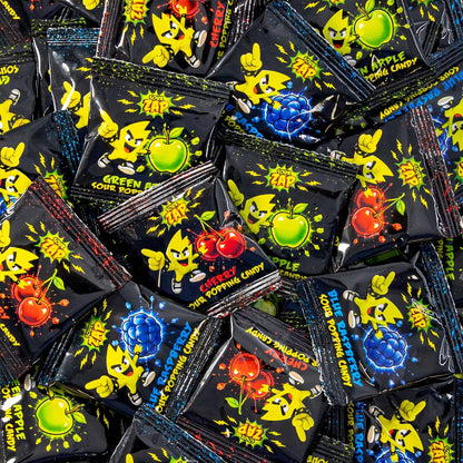 Sour Popping Candy, Halloween Treats, Assorted Fruit Flavors, 40 Count (Pack of 3), 12.6 oz