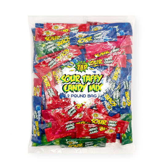 Sour Taffy Candy | 2 Pound Bag | Sour Candy Individually Wrapped | Green Apple, Watermelon, Blue Raspberry & Strawberry | Fruit Chews for Goodie Bags & Party Favors (Copy)